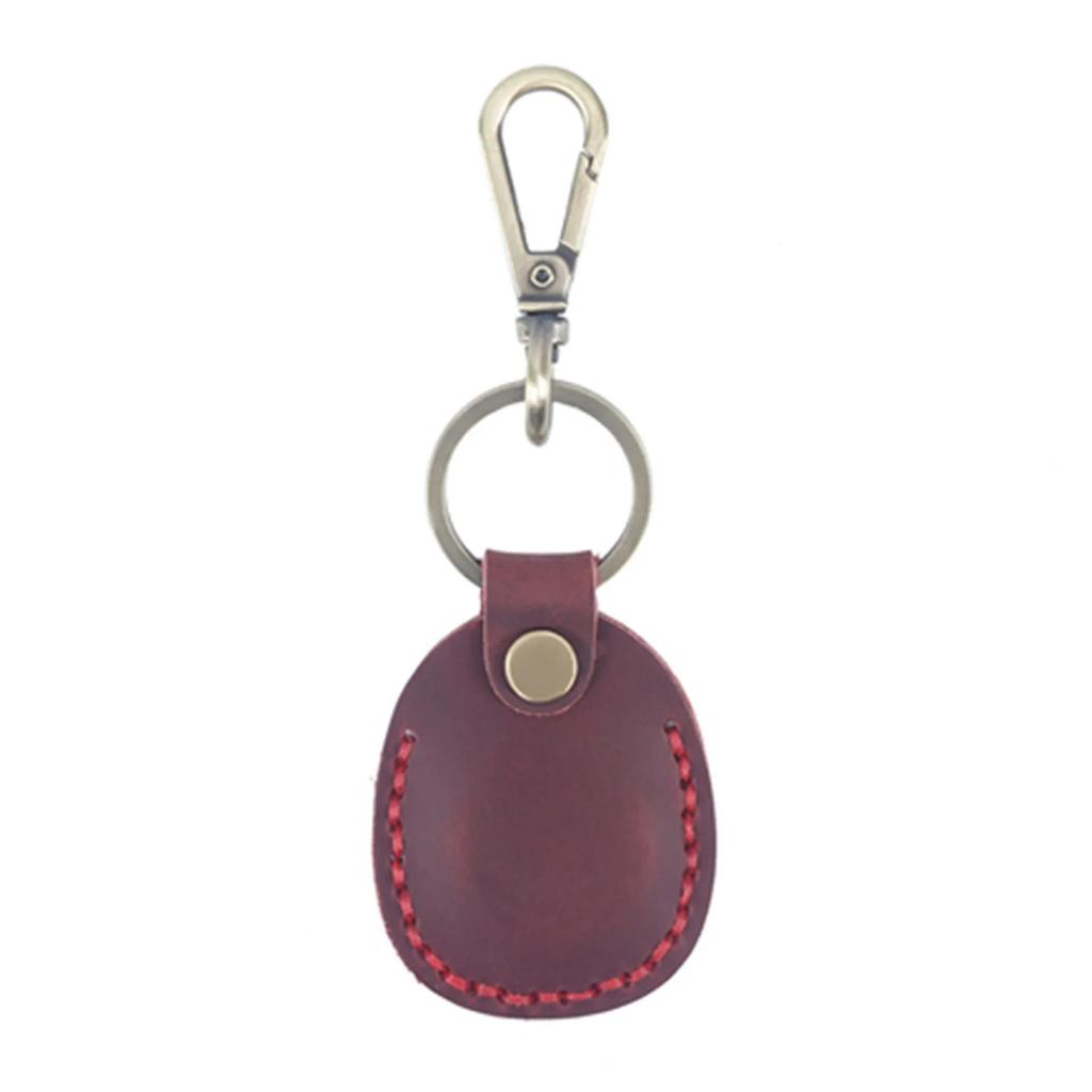 Retro Cattle Pickup Anti-lost Protective Keychain Custom Name Leather Keyring for RFID Access Card Cove Bag Key Chain Ring Gift