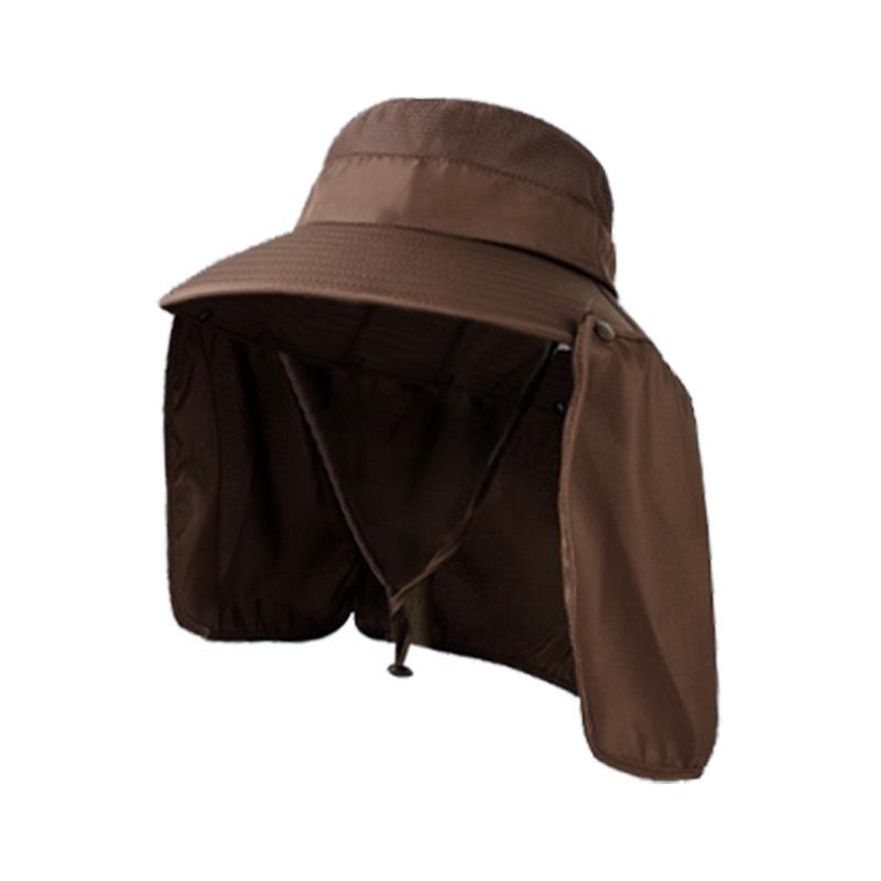 Men's and Women's Summer Big Brim Sun Hat Outdoor UV Protection Neck Sun Hat Seaside Face Hat