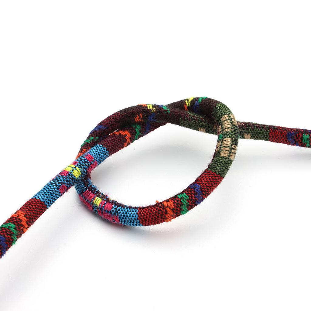 6mm Round Cotton Cords Handmade Colorful Ethnic Style Jewelry Rope For Ornament Making DIY Crafts Bracelet Necklace Accessories