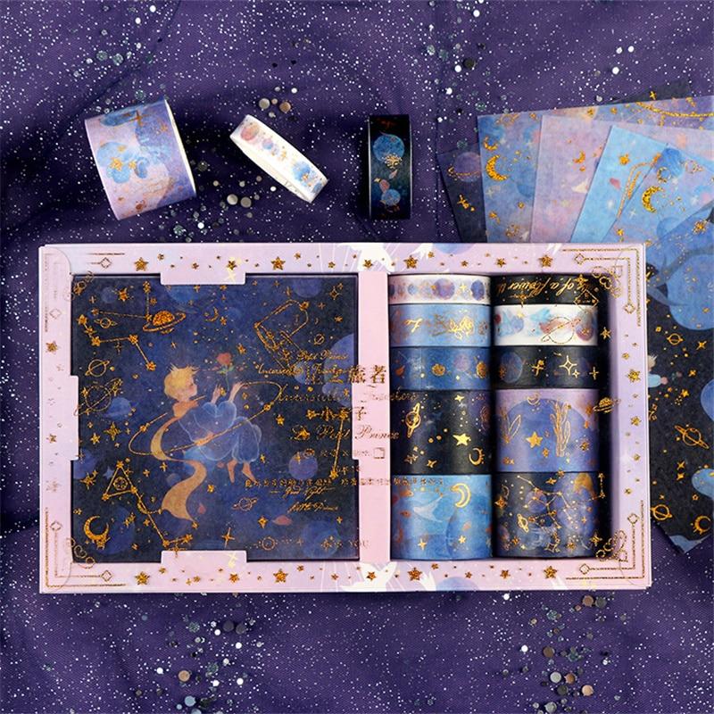20 Pcs/Box Le Petit Prince Space Travelling Washi Tape Set Galaxy Adhesive Tape DIY Scrapbooking Sticker Label Masking Tape Gift