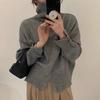 High-necked pullover sweater for women's autumn and winter new loose soft waxy lazy style long-sleeved knitted sweater top for women