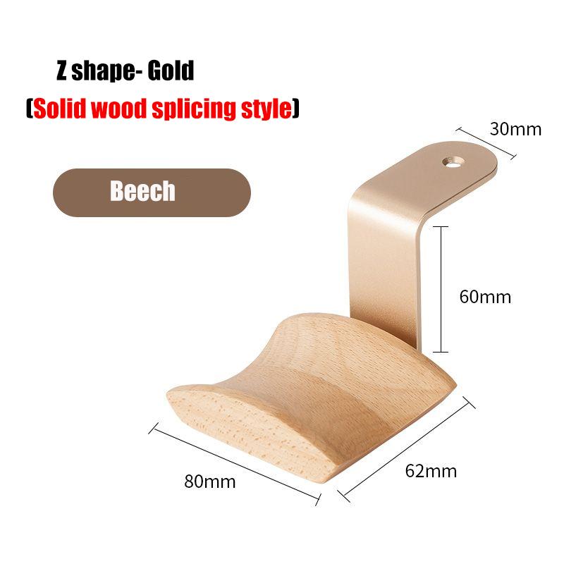 Pure Wood Walnut Headphone Stand Mount Solid Wooden Earphone Rack Hanger Aluminum Alloy Desktop Gaming Headphone Bracket Holder