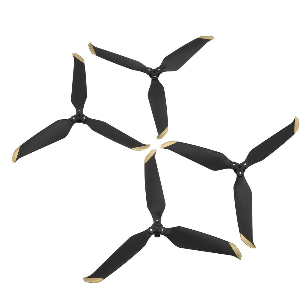4 Pcs 3 Blade Drone Propeller Replacement Low Noise Drone Propeller Accessories for Air 2Black Gold Edge