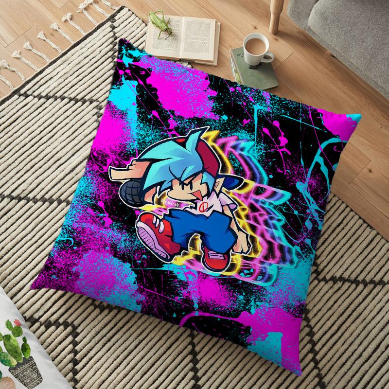 Friday Night Funkin Cushion Pillow Case Whitty Boyfriend Pillow Cover Lemon Demon Monster Living Room Decorative Pillow Kids Gift 45cm