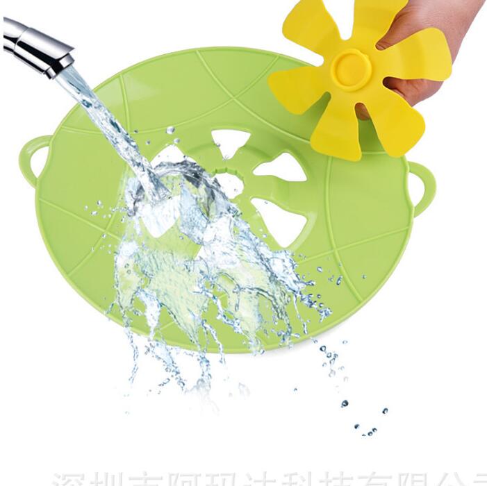 26CM Household Spill-proof Dust-proof Flap Lid Splash-proof Oil Silicone Overflow-proof Lid