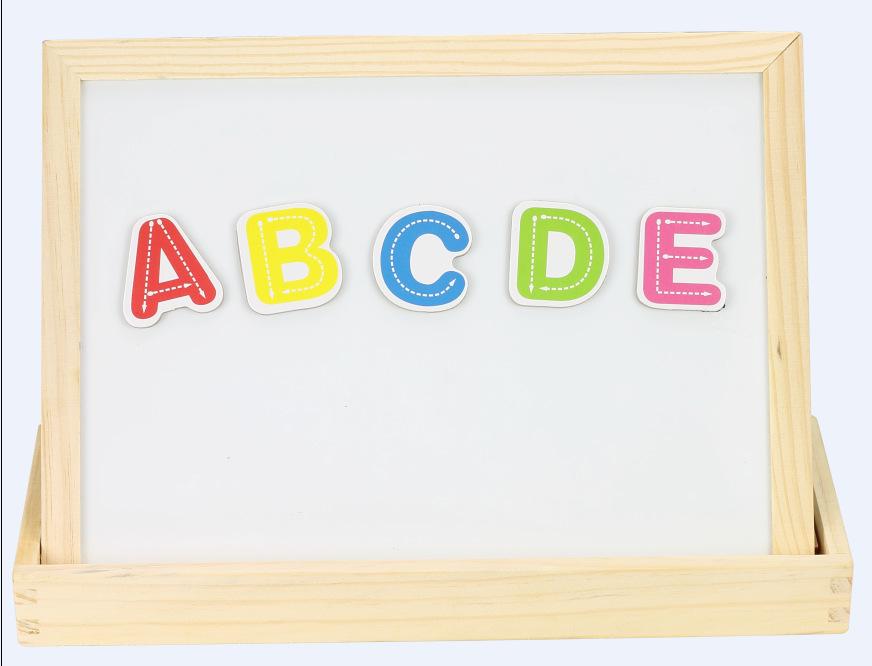 Multifunctional Children's Educational Wooden Puzzle: Magnetic Pinyin Letters & Drawing Board