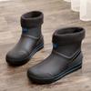 [One piece] Rain shoes men's short and medium non-slip waterproof shoes outdoor water boots warm fishing rain boots rubber shoes