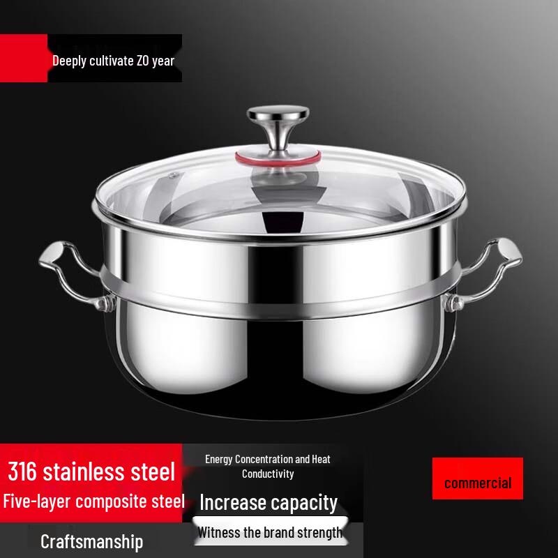 Sule 26cm 316 Stainless Steel Stockpot with Steamer