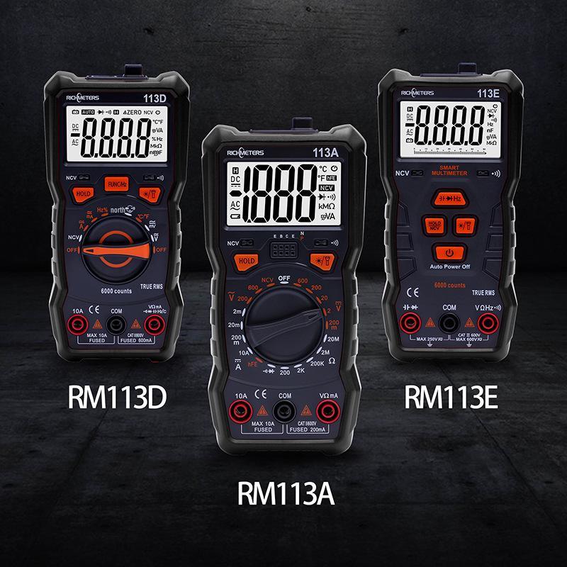

RICHMETERS RM113D Розумний мультиметр з магнітом, 6000 відліків, Портативний цифровий інструмент RM113A Orange