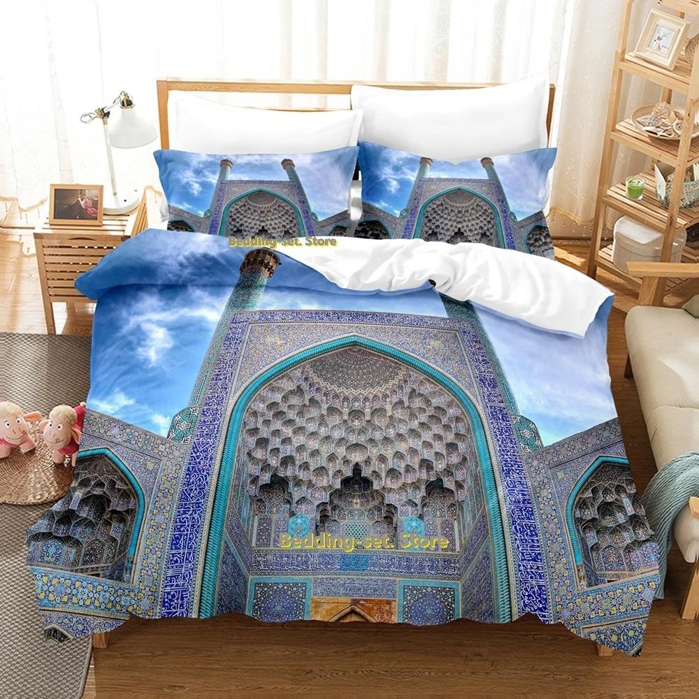 Ramadan-Bettwäscheset, Einzel-, Zwillings-, Voll-, Queen- und King-Size-Bettset, für Schlafzimmer für Erwachsene und Kinder, Bettbezug-Set, 3D-Druck, Anime-Bettlaken-Set