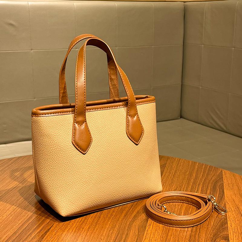 

Универсальная ручная сумка-корзина для овощей, одноплечевая сумка-ведро с узором личи, женская сумка через плечо абрикосовый