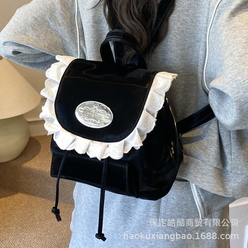 Vintage College Style Backpack Bag 2025 New Women's Niche Design Korean Version Ins Casual Versatile Backpack