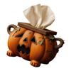 Festives Pumpkin Shaped Tissue Box Holder Easy Refill Design Napkin Dispenser Sturdy Base For Kitchen Bathroom Use