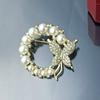 Baroque Wreath Butterfly Brooch Trend Rhinestone Circle Brooches  Wedding Gift