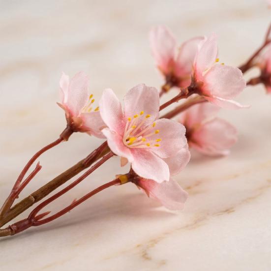 Artificial Peach Blossom Branches Decor No Withering Fake Flowers Silk Spring Faux Flowers Peach Bouquet for Home Living Room Bedroom