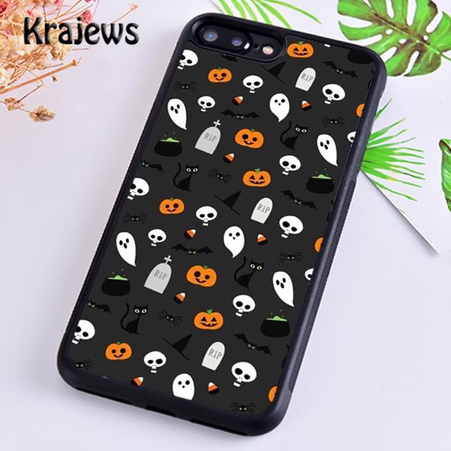 Krajews Halloween Moon Witch Horror Phone Case Cover For iPhone 17 Air 16 15 14 plus 11 12 13 pro max coque Fundas
