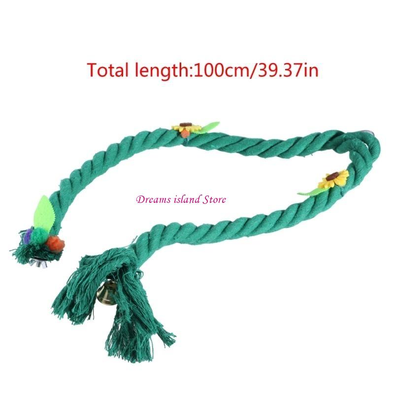 Rope Swing Bird Toy Standing Perch Toy Parakeets Birdcage Perches Bird Supply HX6C