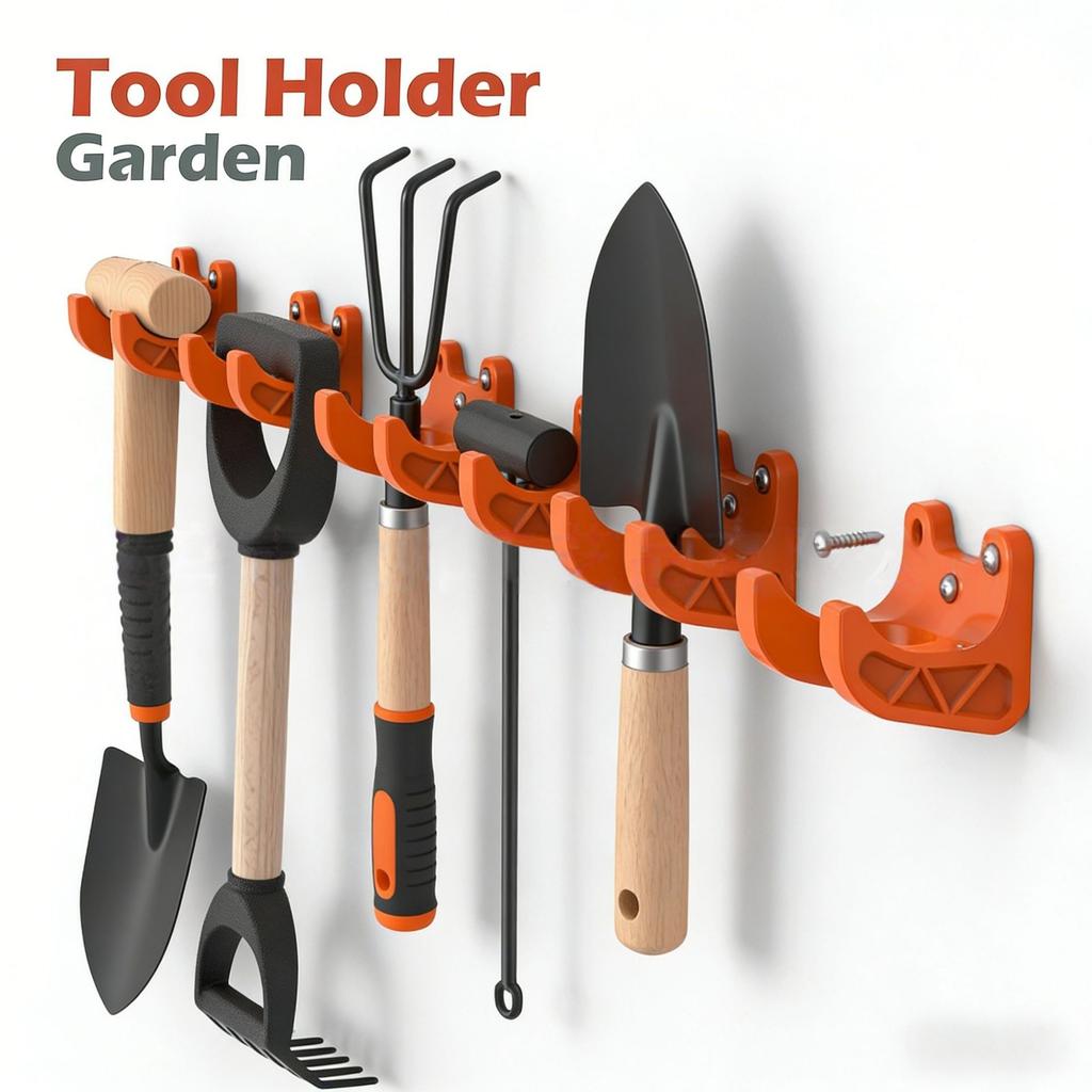 5pcs Garden Tool Hanger Rack 35mm Diameter Compatible with Long-Handled Tools Like Brooms Shovels Rakes Hoes Wall-Mounted Storage Hanger