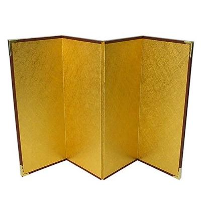 Miniature Gold Folding Screen, 4 Panels, Extra Large Size: 260 X 423 Mm