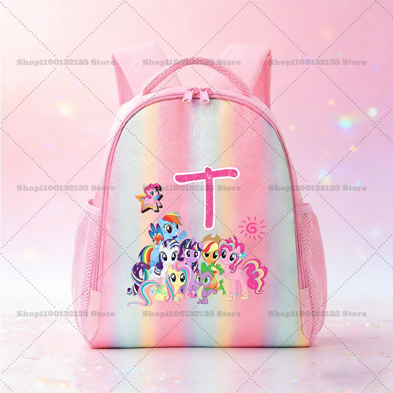 My Little Pony Schoolbag Kawaii Anime Pattern Pink Backpack Primary School Kindergarten Cartoon Shiny Bookbag Stationery Gifts Kid Friendly