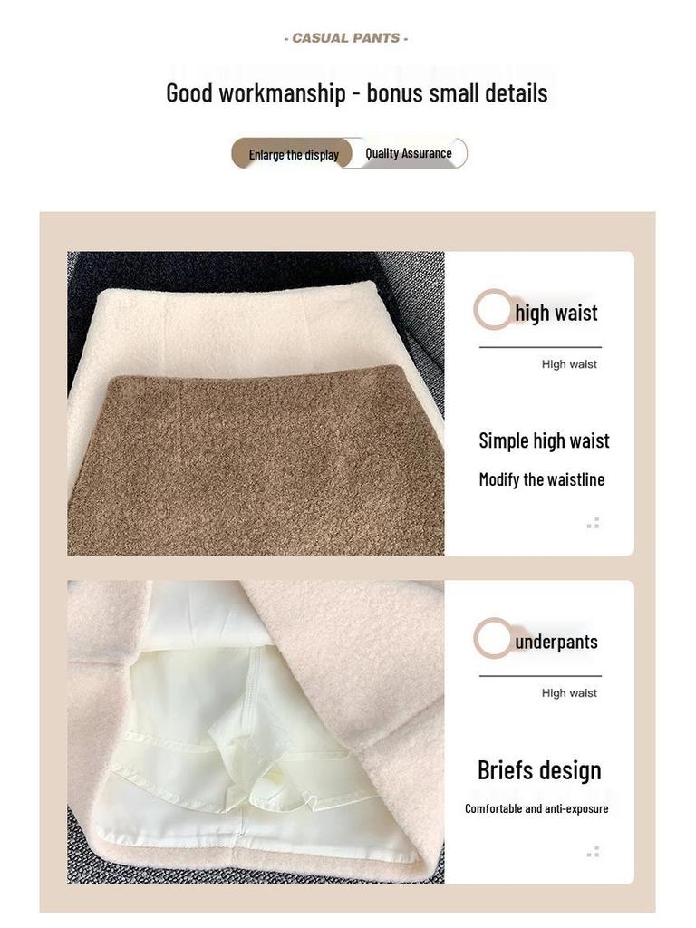 2025 New Autumn/Winter Velvet-Lined Wool Skirt: Thick, Warm, and Fashionable Hip-Wrap Design