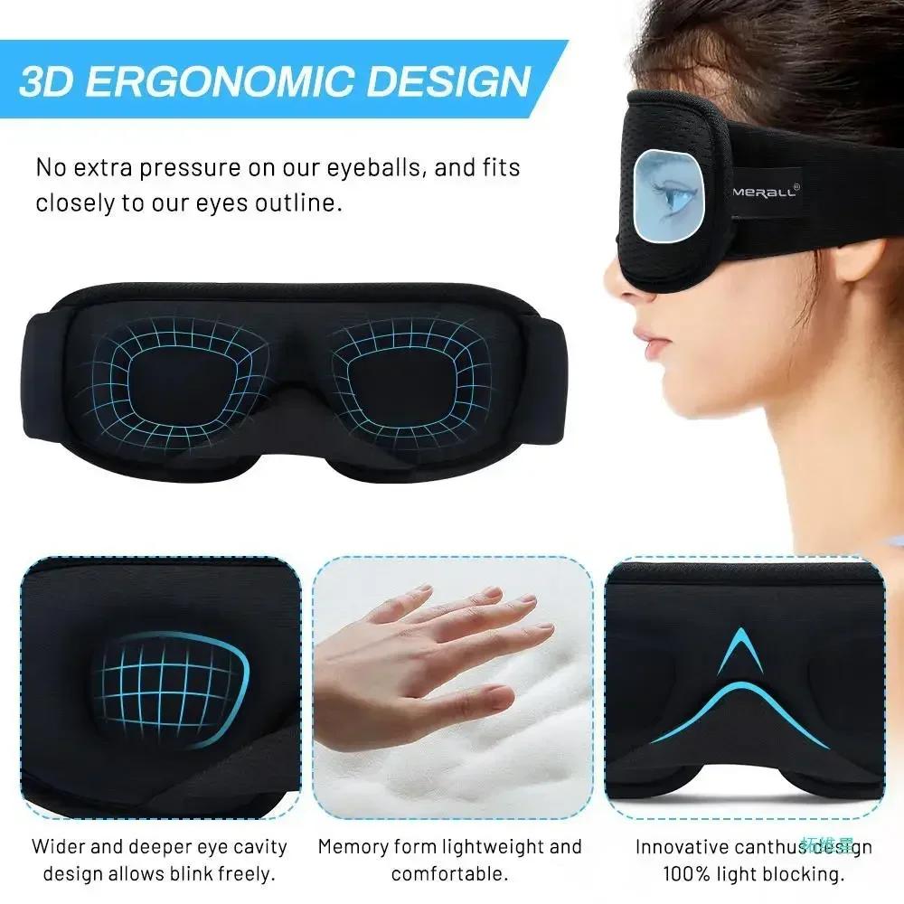 Eye Masksheet for Sleeping 3D Contoured Cup Blindfold Concave Molded Night Sleep Masks Block Out Light with Women Men Cute Sleep Masks