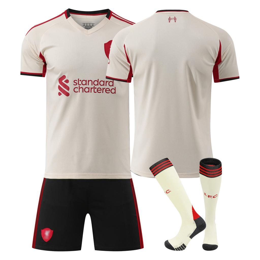 Dospívající Děti Dospělí Vlastní Jméno Fotbalové Dresy 25/26 Liverpool Venkovní Sportovní Tréninkový Dres Set se Ponožkami