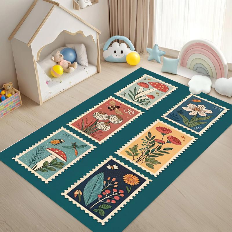 

Vintage Stamp Themed Carpet One Piece Set Living Room Decoration Home Room Decoration Valentine s Day Christmas Other Holiday 40X60cm