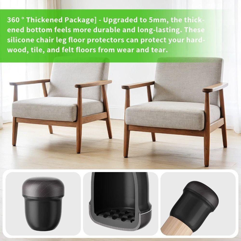 8pcs/bag Anti Slip Silicone Furniture Leg Cover Silent Furniture Feet Sleeve Home Floor