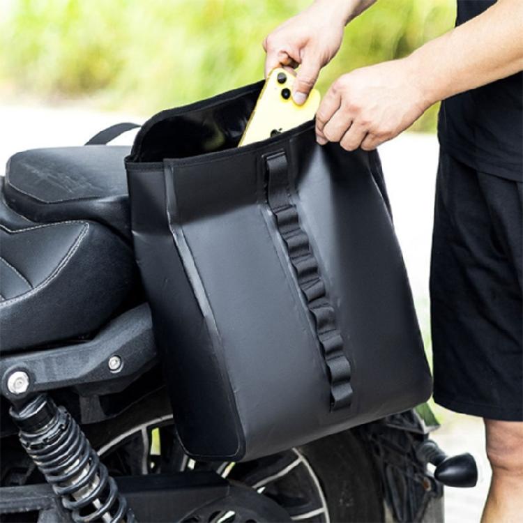 Weather Proof Saddlebag Motorcycle Bike Storage Bag with Expandable 5-10L Space Optimizing for Cycling City Commuting