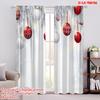 2pcs,2D Plane Printing Creative Curtains Christmas Ornaments Red White (2) Polyester (without Rod) Decorations Inside for