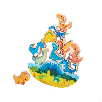 Wooden Dinosaur Stacking Toys,Balance Toy Sturdy Learning Educational Sensory for Kids Children