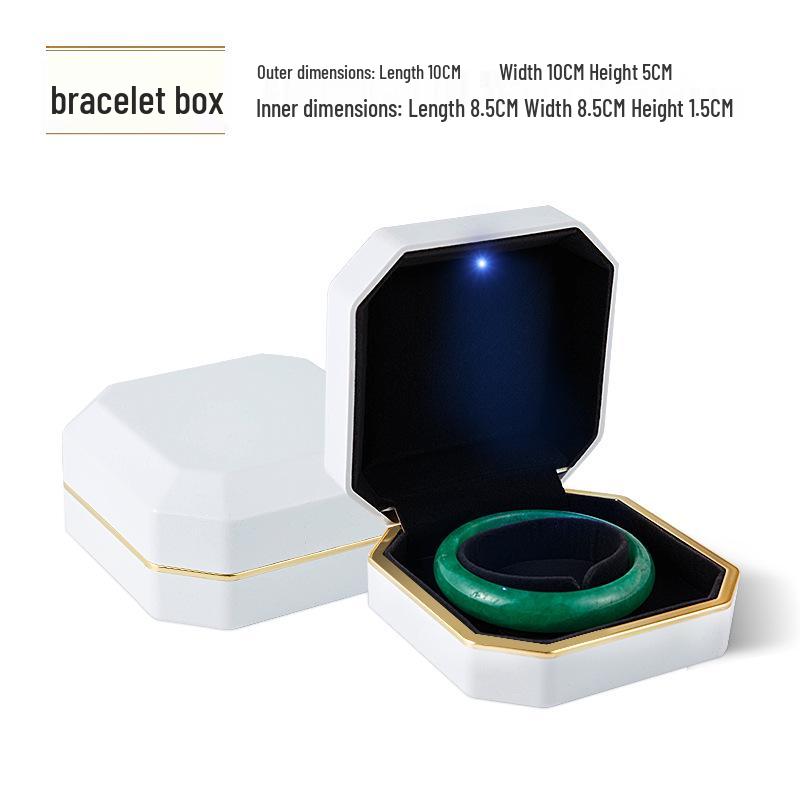 LED Light Lacquer Jewelry Box for Pendants, Bracelets, Rings, Charms, Bangles, Diamonds, Necklaces, and Couple Rings.