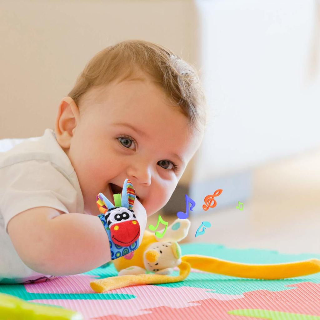 Calzini Sonaglini per Neonati Giocattoli Sensoriali Bambini da 0 a 12 Mesi Calzini per Neonato Piedi e Polsi Sonagli Calzini per Bambina Bambino