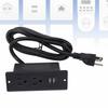 Conference Recessed Power Strip Table Furniture Outlet 2 AC Sockets 2 USB Ports 1.5m Cord