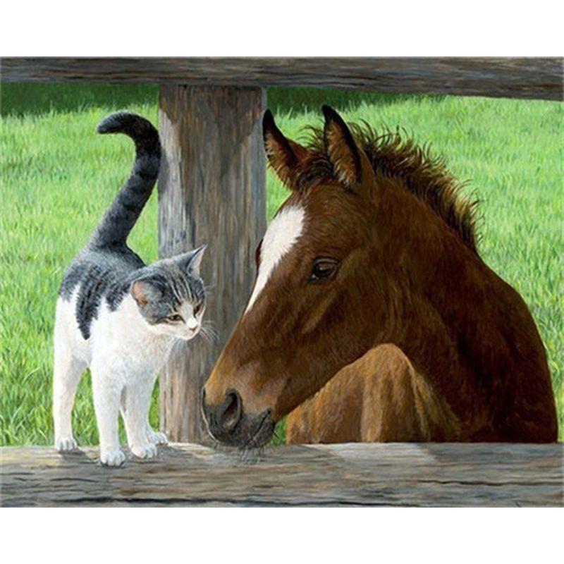 5D Diamond Painting Animals Cross Stitch Full Round Drill Painting Embroidery Craft Home Decor
