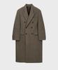 Noirer Alpaca Twill Double-Breasted Coat (Brown)