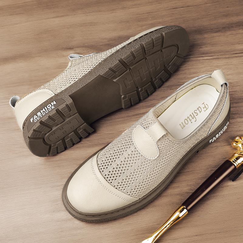 Fashion Summer Men's Hollow Mesh Shoes Breathable Men's Trendy Beach Shoes Outdoor Camping Shoes Fashion Casual Shoes Non Slip New