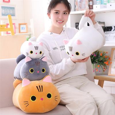 Bonito macio gato pelúcia travesseiro almofada kawaii animal de pelúcia brinquedos de pelúcia crianças presente do bebê