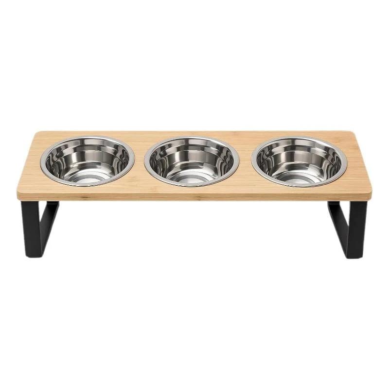 Elevated Cat Bowls Feeder Tilted Raised Feeding & Watering Supplies Pet 2/3 Stainless Steel Bowls With Stand For Cats Puppies