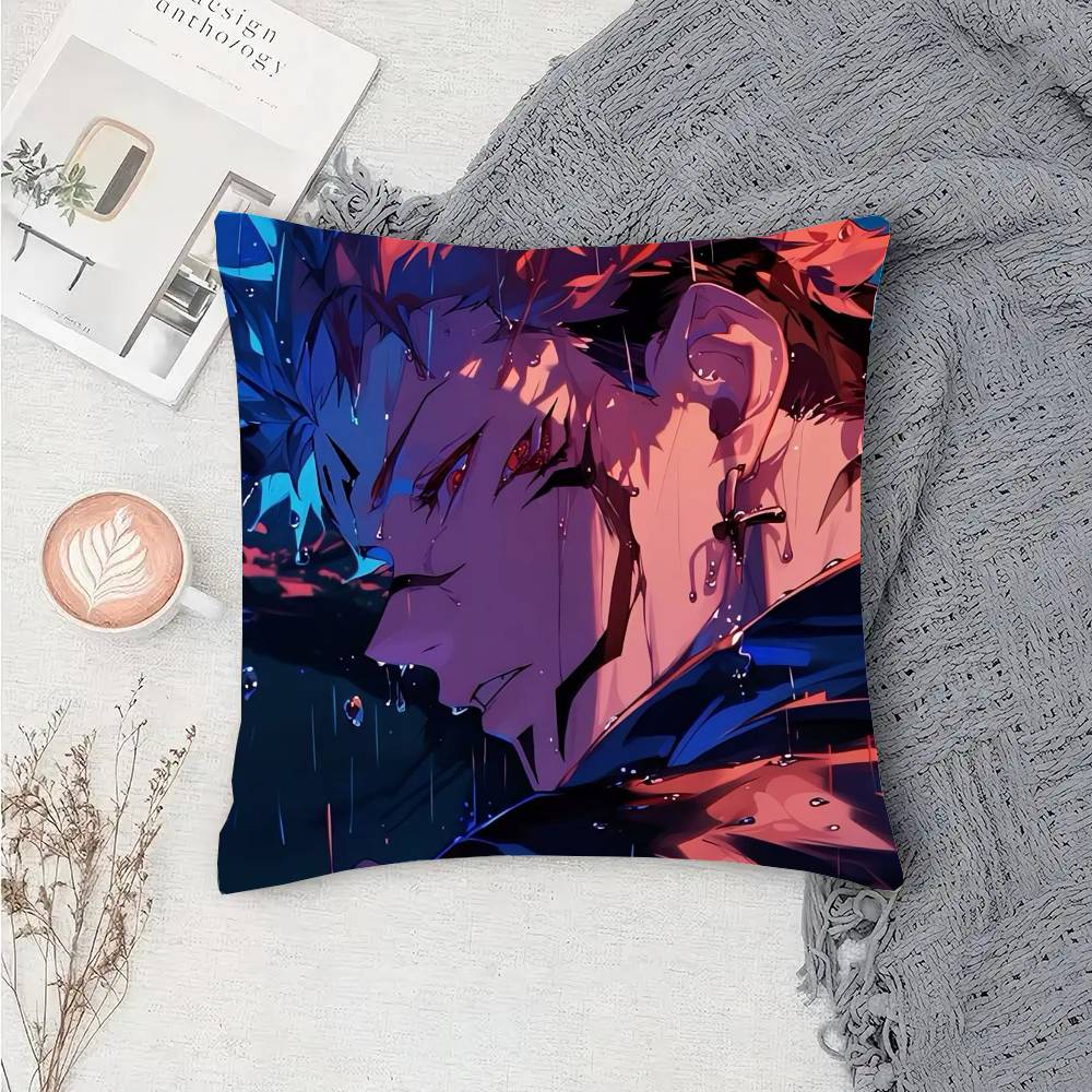 Anime Jujutsu Kaisen Rolle Sukuna Kissenbezug Mode Quadratischer Kissenbezug Schlafzimmer Sofa Raum Ins Dekoration Freizeit