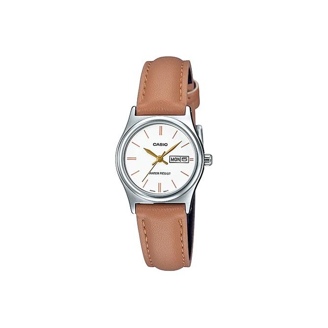 

Casio Standard Series Fashion Business Retro Versatile Classic Pointer Date Week Display Waterproof Quartz Movement Leather Strap LTP-V006L-7B2 White Dial