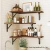 Country-Style Solid Wood Corner Floating Wall Shelf & Organizer