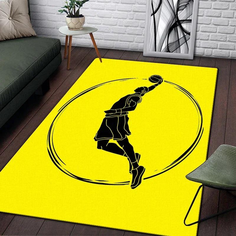 Basketball Printed Carpet Living Room Decor Sofa Table Rug Lounge Mat Kitchen Mats for Floor Anti Slip Chair Cushion Large Rug