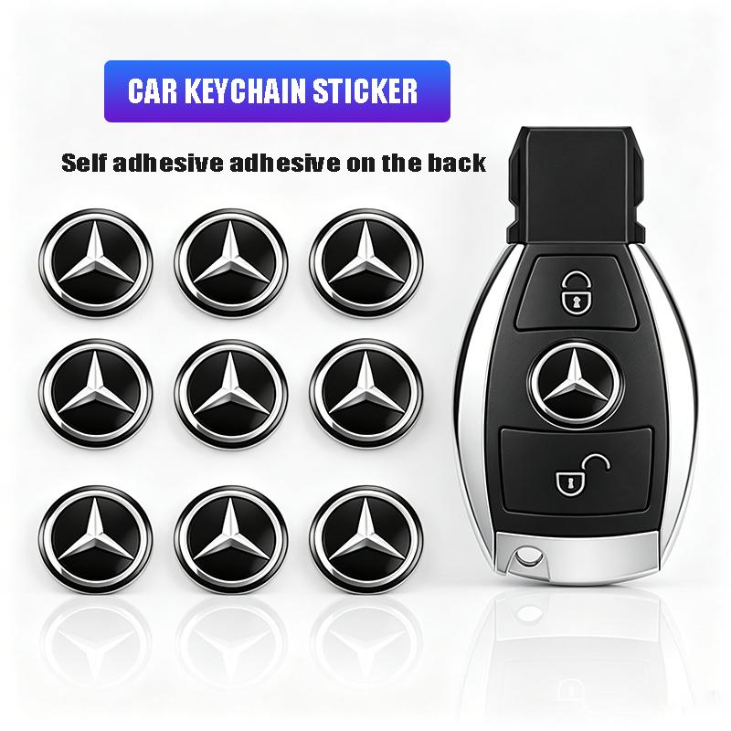 Auto Remote Key Emblem Sticker Aluminum Keys Decoration Decal For Mercedes Benz Smart W205 C300 W203 W206 W108 W124 W126 W140