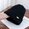 Exquisite small standard simple solid color autumn and winter warm wool knitted hat versatile daily warm face small knitted hat