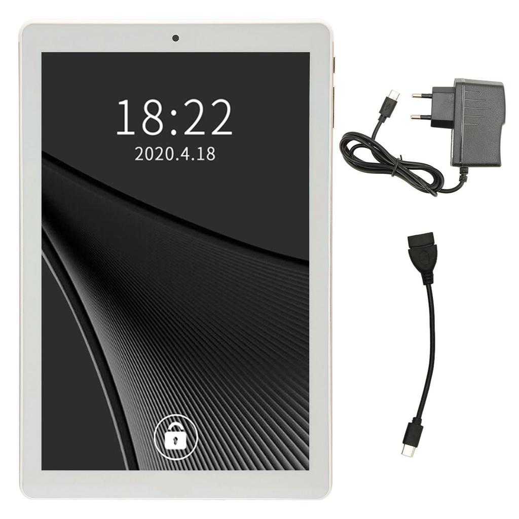 Für Android 11 Tablet 10 Zoll IPS HD-Bildschirm 3 GB 64 GB 8-Kern-Prozessor Tablet mit 3G-Netzwerk 5G WIFI 100–240 V Gold EU