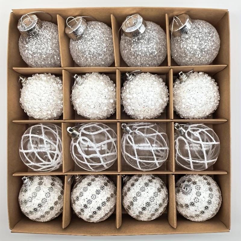 16pcs/set New Style Christmas Ball Set Glitter Deco Ball with Round Shapes for Christmas Tree Hanging Ornaments Plastic Material
