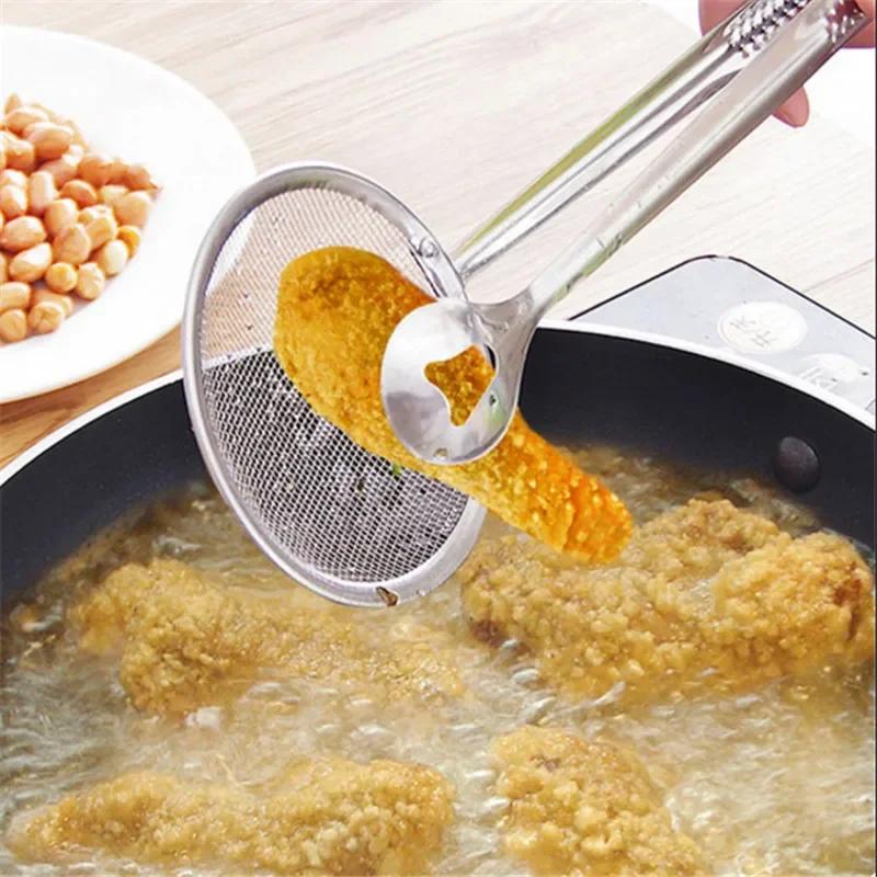 

Kitchen Gadgets, Fried Food Oil Scoop, Drain Oil Food Clip, Fishing Oil, Kitchen Colander Filter Mesh Spoon, 1PCS серебряный