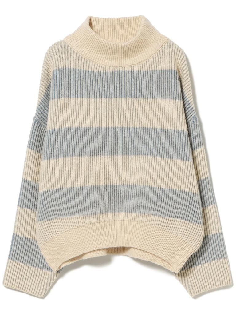 Strick-Farbschema Border Knit IVORY Einheitsgröße [Beams Heart] L/S Damen